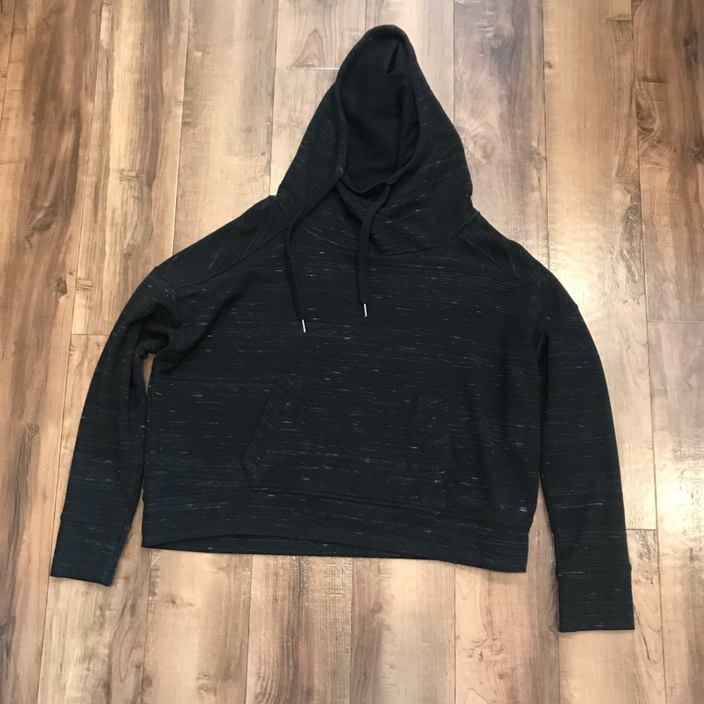 Black cropped hoodie
